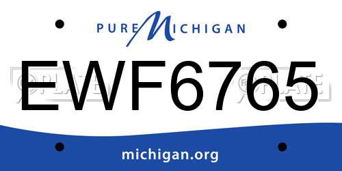 EWF6765 Michigan License Plate