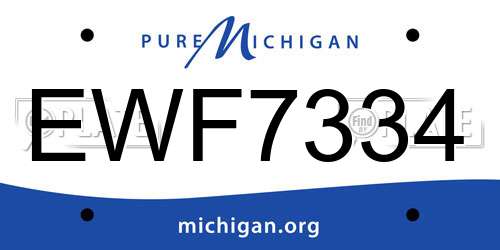 EWF7334 Michigan License Plate