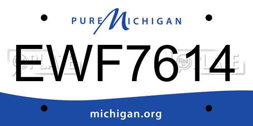 EWF7614 Michigan License Plate
