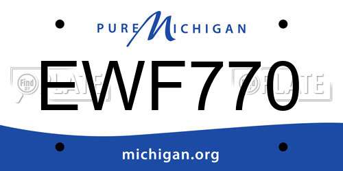 EWF770 Michigan License Plate