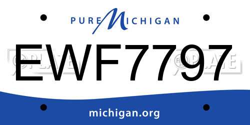 EWF7797 Michigan License Plate