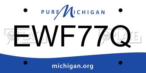 EWF77Q Michigan License Plate