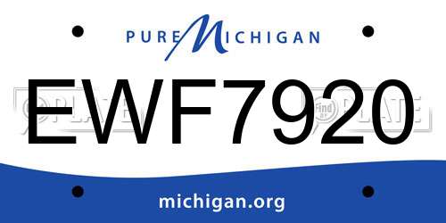EWF7920 Michigan License Plate