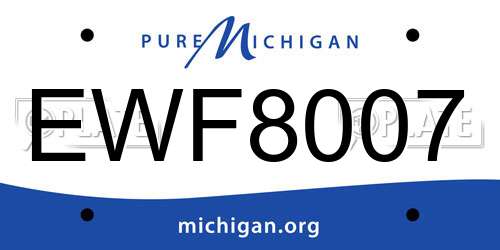 EWF8007 Michigan License Plate