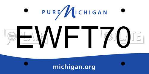 EWFT70 Michigan License Plate