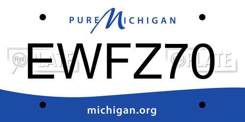 EWFZ70 Michigan License Plate
