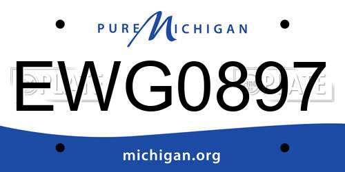 EWG0897 Michigan License Plate