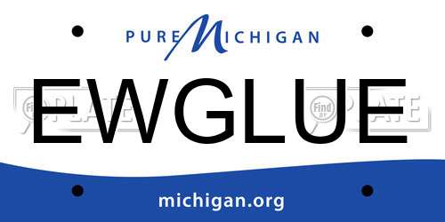 EWGLUE Michigan License Plate