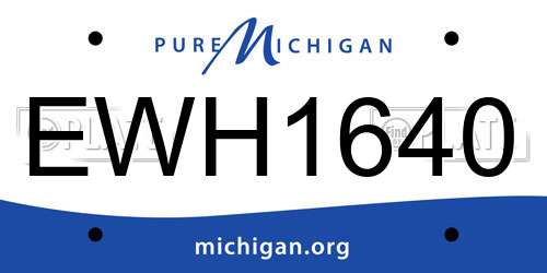 EWH1640 Michigan License Plate