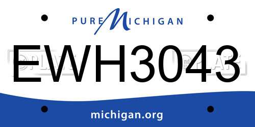 EWH3043 Michigan License Plate