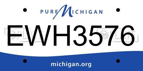 EWH3576 Michigan License Plate