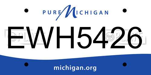 EWH5426 Michigan License Plate
