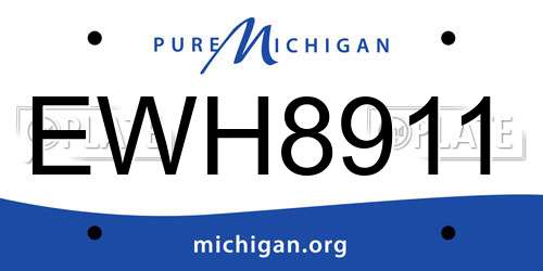 EWH8911 Michigan License Plate