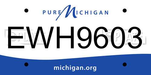EWH9603 Michigan License Plate