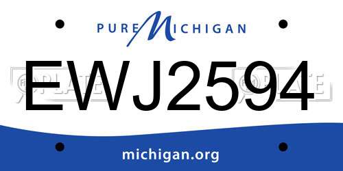 EWJ2594 Michigan License Plate