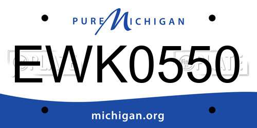 EWK0550 Michigan License Plate