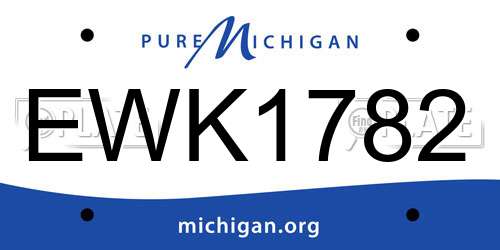 EWK1782 Michigan License Plate