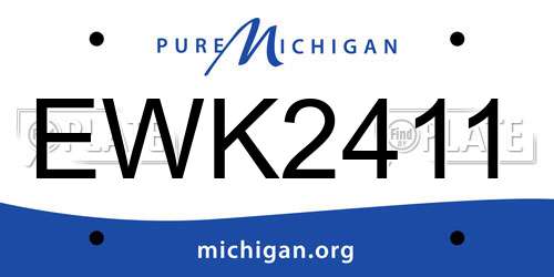 EWK2411 Michigan License Plate