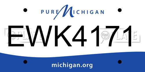EWK4171 Michigan License Plate