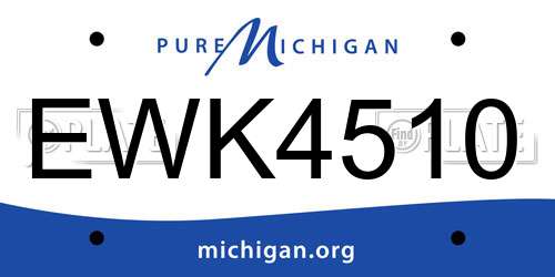 EWK4510 Michigan License Plate