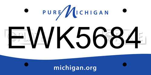 EWK5684 Michigan License Plate