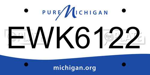 EWK6122 Michigan License Plate