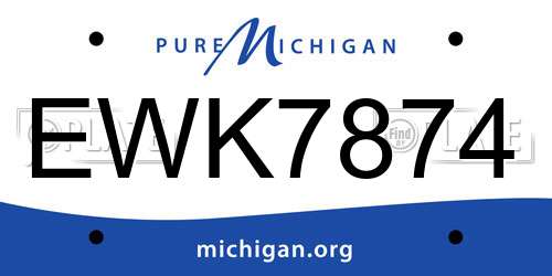 EWK7874 Michigan License Plate