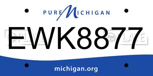 EWK8877 Michigan License Plate