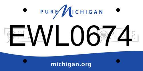 EWL0674 Michigan License Plate