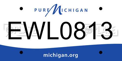 EWL0813 Michigan License Plate
