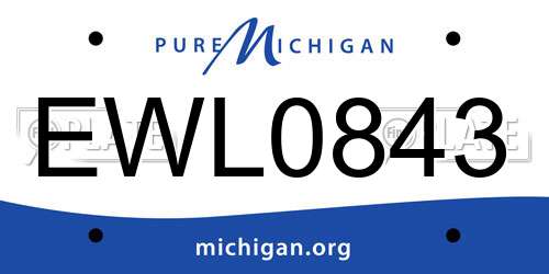 EWL0843 Michigan License Plate