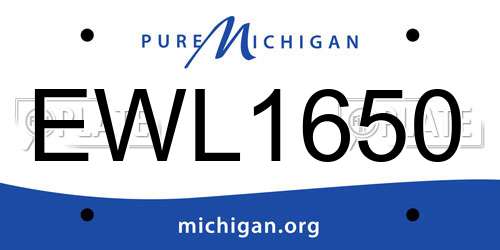 EWL1650 Michigan License Plate