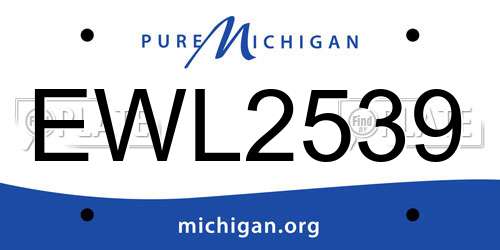 EWL2539 Michigan License Plate