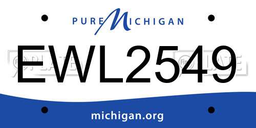 EWL2549 Michigan License Plate