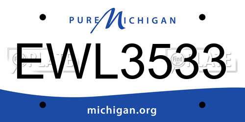 EWL3533 Michigan License Plate