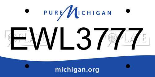 EWL3777 Michigan License Plate