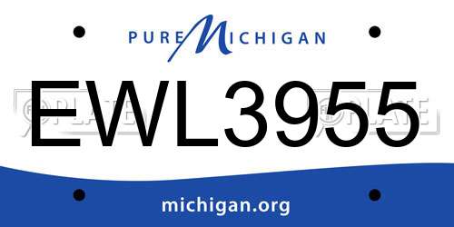 EWL3955 Michigan License Plate