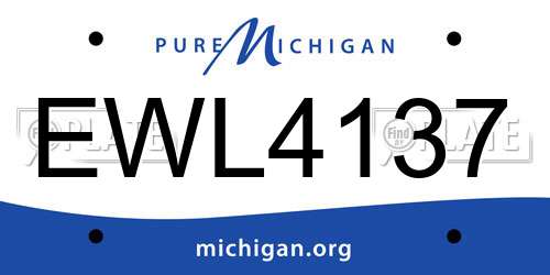 EWL4137 Michigan License Plate