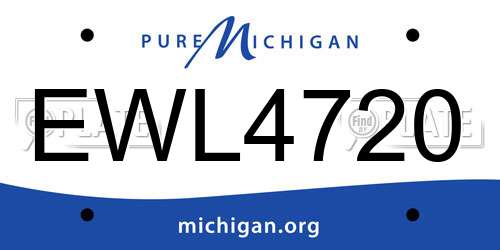 EWL4720 Michigan License Plate