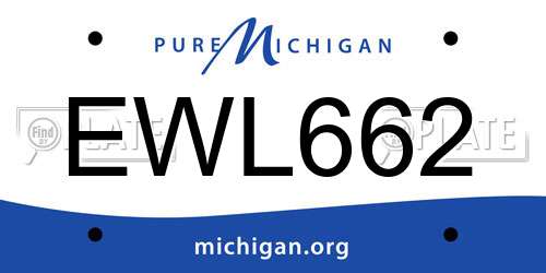 EWL662 Michigan License Plate