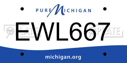 EWL667 Michigan License Plate