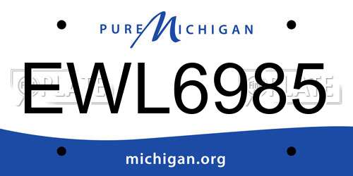 EWL6985 Michigan License Plate