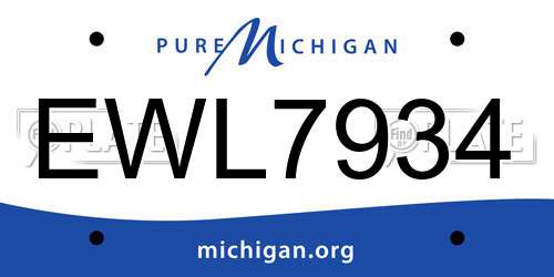 EWL7934 Michigan License Plate