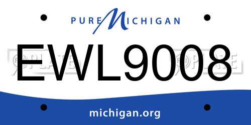 EWL9008 Michigan License Plate