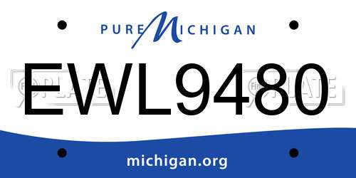 EWL9480 Michigan License Plate