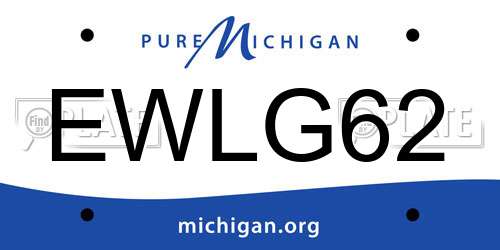 EWLG62 Michigan License Plate