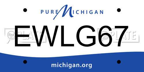 EWLG67 Michigan License Plate