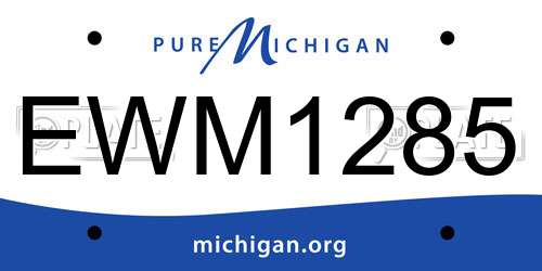 EWM1285 Michigan License Plate