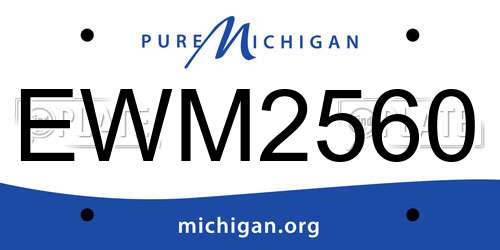 EWM2560 Michigan License Plate