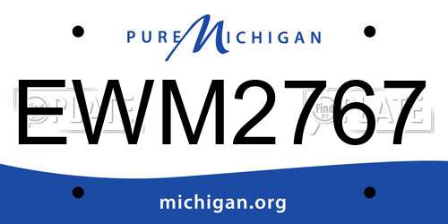 EWM2767 Michigan License Plate